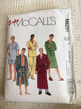 McCall’s Pattern M6231 Y for Men’ Sleepwear